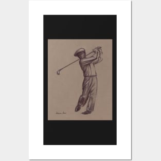 Ben Hogan - pencil drawing of the great golf master Posters and Art